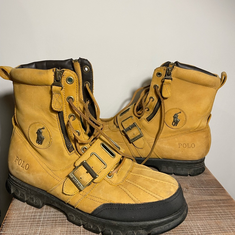 Ralph Lauren mens leather boots size 12